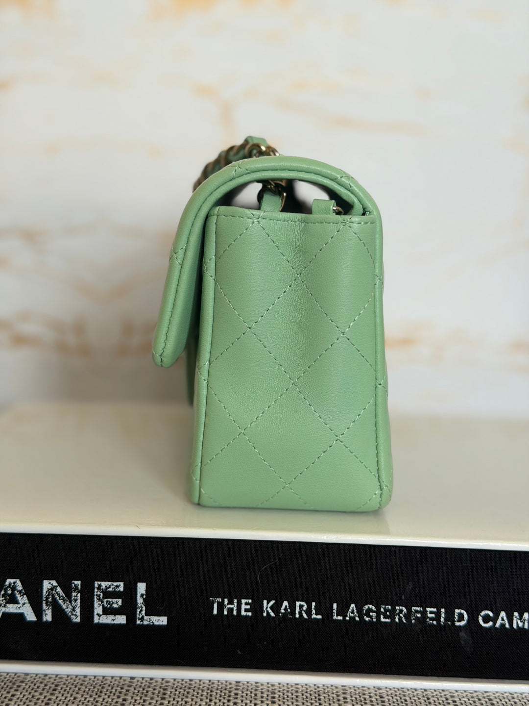 CHANEL Pastel Green Lambskin LGHW Mini Rectangular Flap Bag 2024 8 inches 20 cms