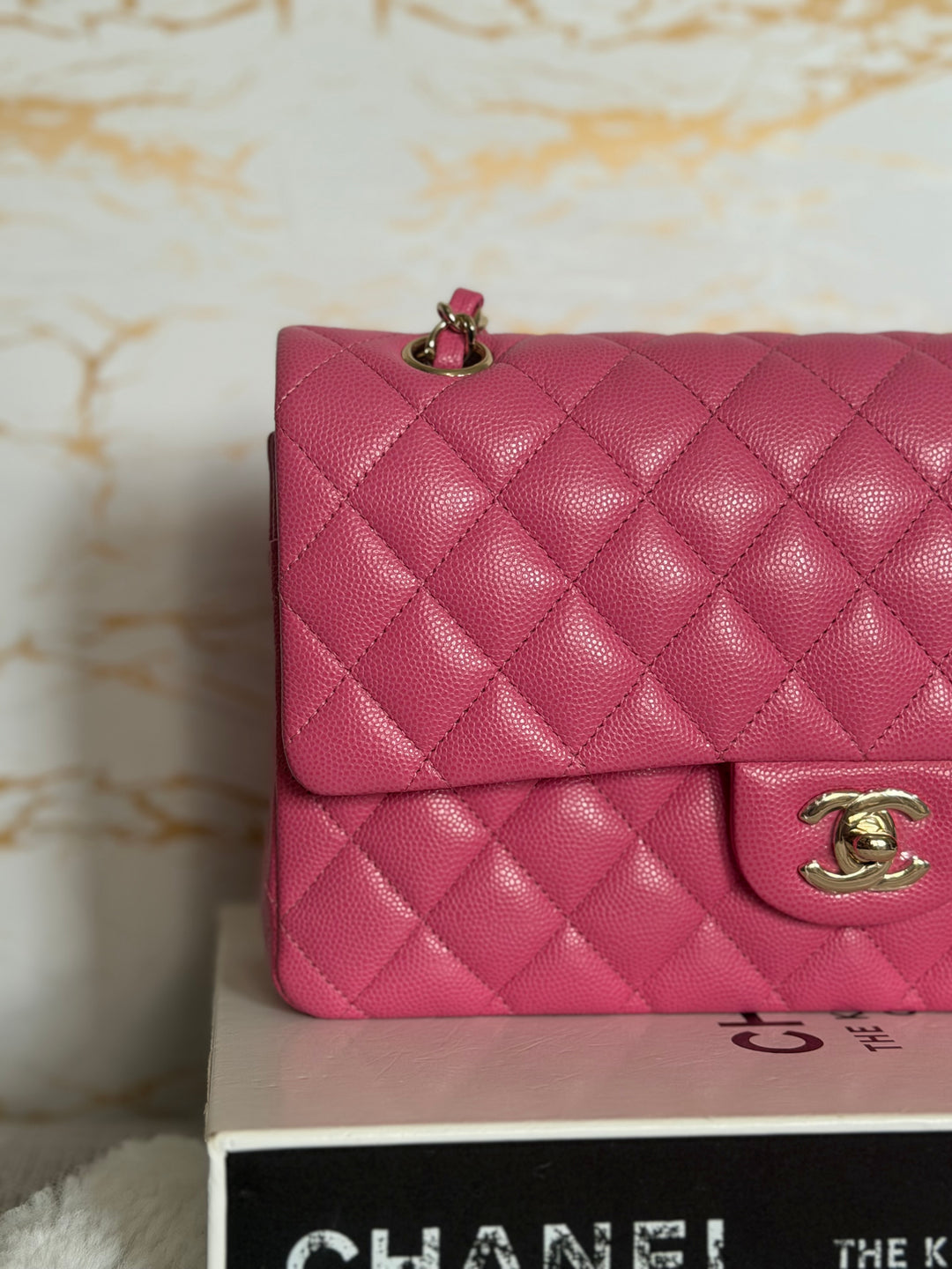 CHANEL series 27 19C Barbie Pink Caviar LGHW 11.12 Medium M/L Timeless Classic Double Flap Bag
