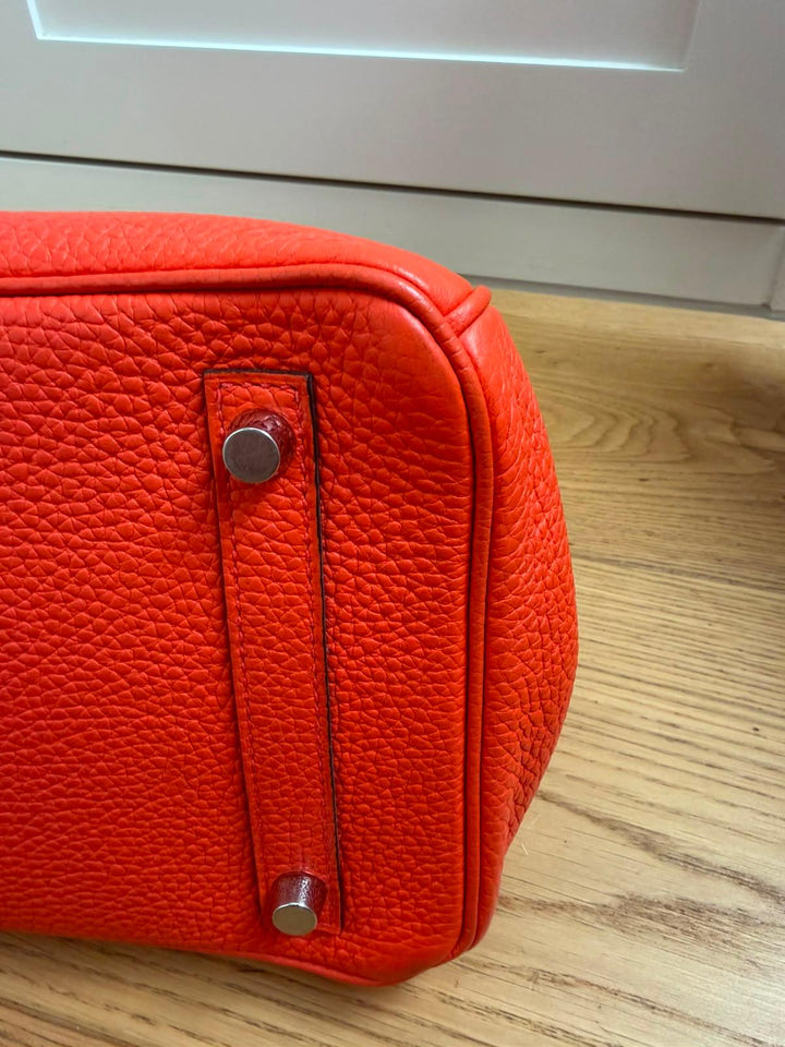 HERMÈS Orange Togo Leather PHW Birkin 30 Stamp X 2016
