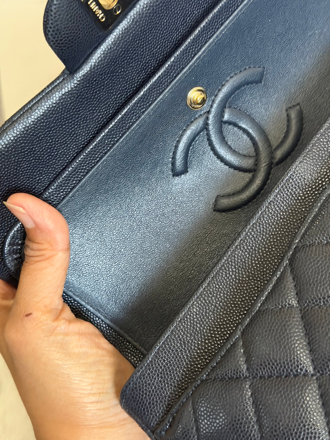 CHANEL series 31 Dark Navy Caviar LGHW Small Timeless Classic Double Flap Bag 2020/2021