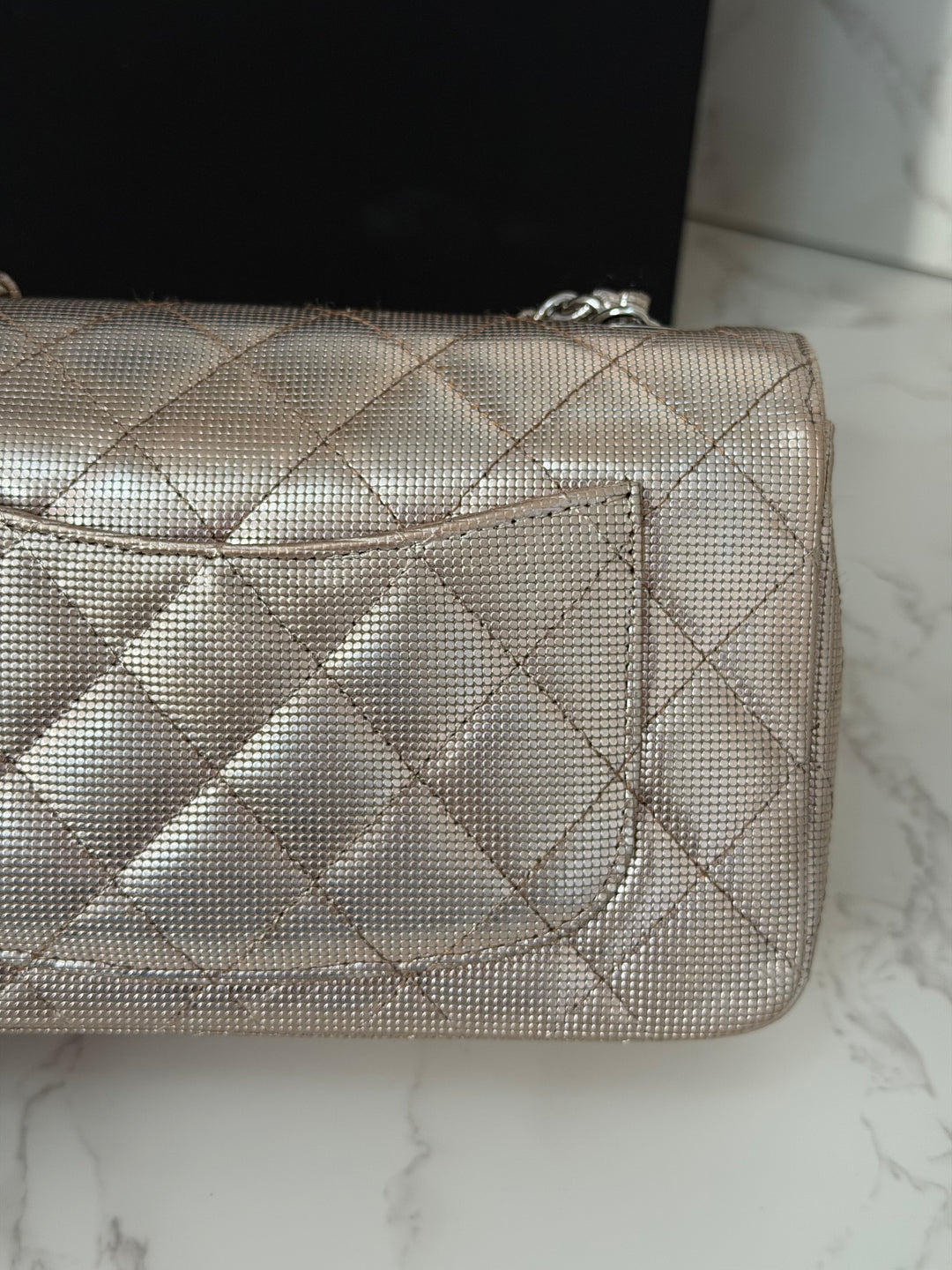 CHANEL series 21 16C 2016 Pixel Pinky Gold Calf Skin SHW Mini Rectangular Flap Bag