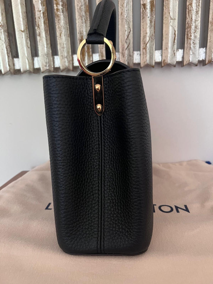 LOUIS VUITTON LV Black Caviar GHW Capucines BB
