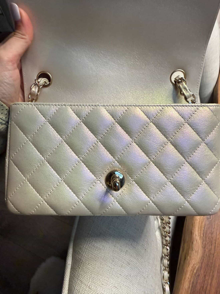 CHANEL series 31 Iridescent Ivory Calf Skin LGHW Mini Rectangular Flap Bag 20B collection 2020