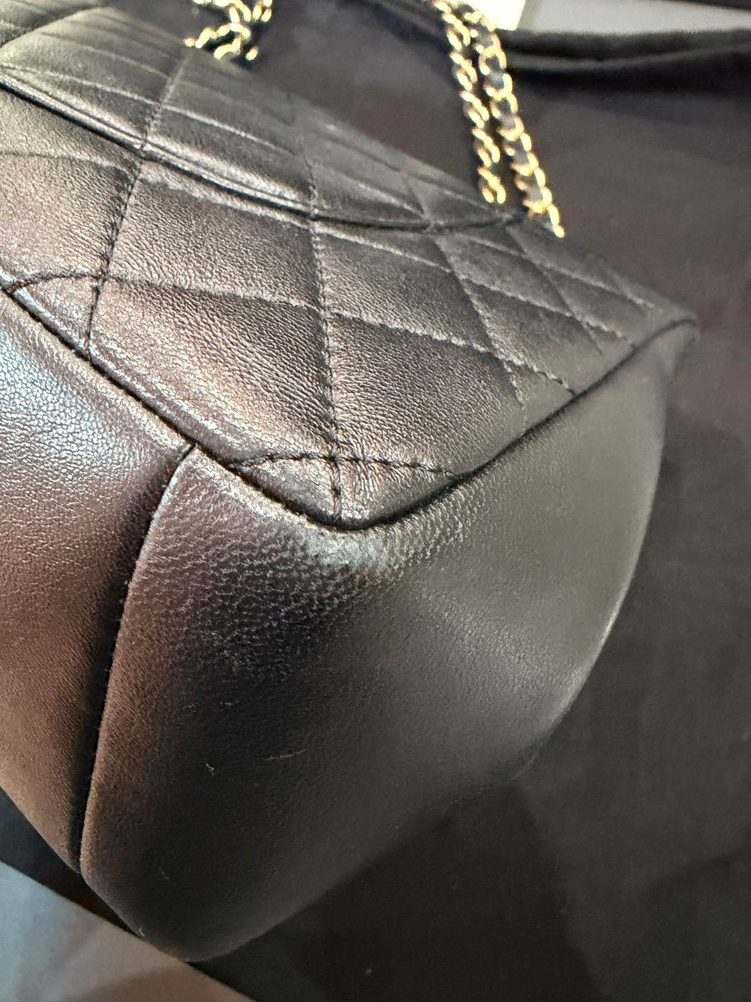 CHANEL Black Lambskin Brushed GHW Mademoiselle Chic Jumbo Single Flap Bag