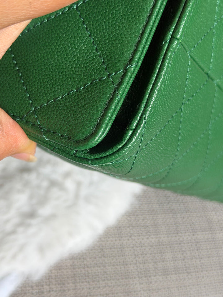 CHANEL Métiers d’art 2026 26A Green Caviar Shiny GHW MINI 25 Hobo Bag