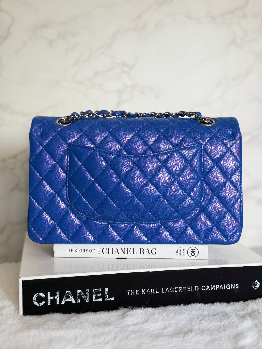 Chanel 21S series 31 Iridescent Electric Cobalt Blue Caviar LGHW Medium M/L timeless Classic double flap bag 2021