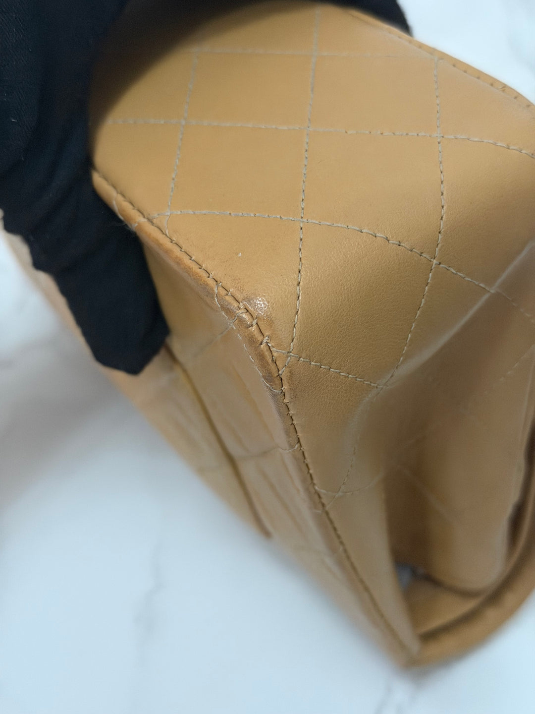 CHANEL series 4 Vintage 24K GHW Dark Beige Lambskin Timeless Classic Medium Double Flap Bag