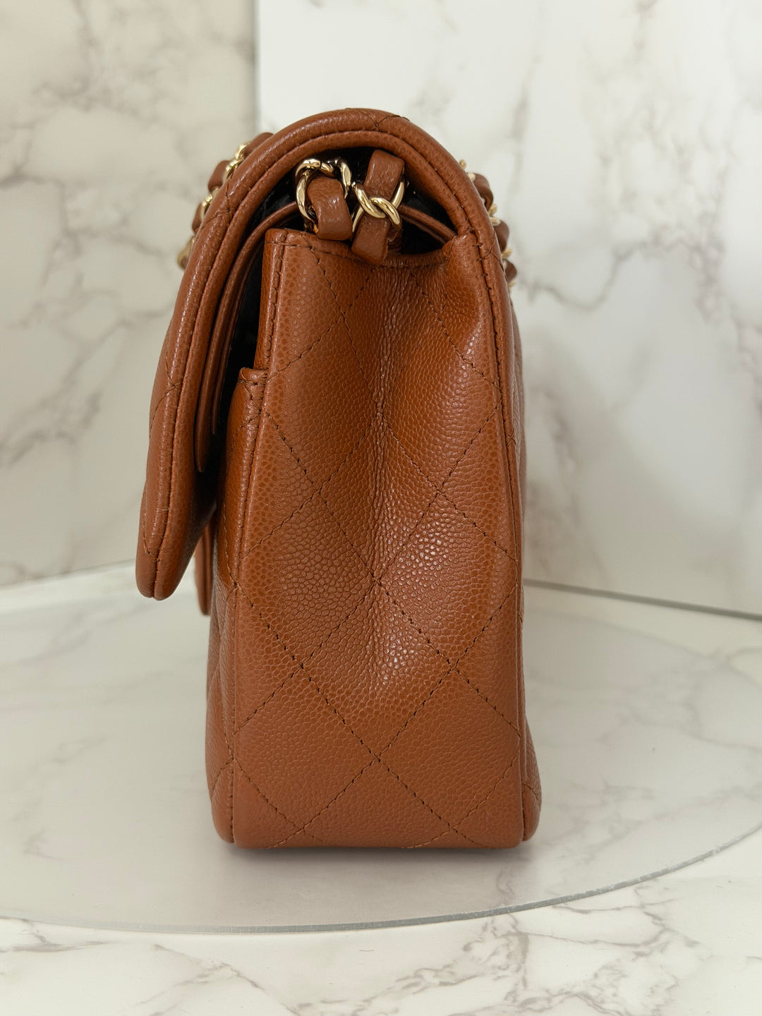 CHANEL Brown Caviar LGHW Medium ML Timeless 11.12 Classic Double Flap Bag 2023