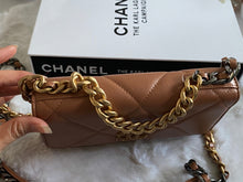 Load image into Gallery viewer, Chanel 19 Wallet on chain (WOC) in 21K 2021 Fall/Winter Collection Caramel Brown Lambskin Mixed Hardware
