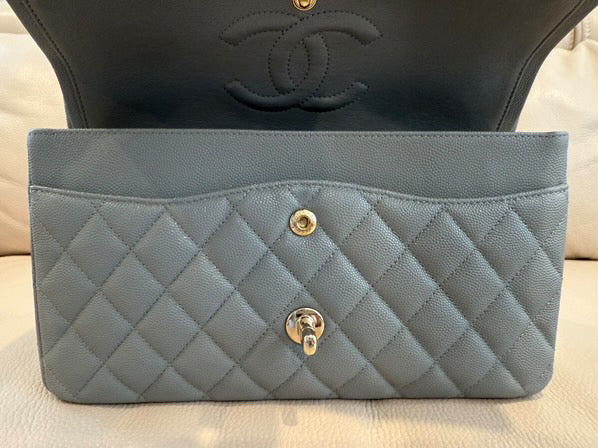 CHANEL 20C collection 2019/2020 series 29 Grey caviar LGHW Medium ML Timeless Classic Double Flap Bag