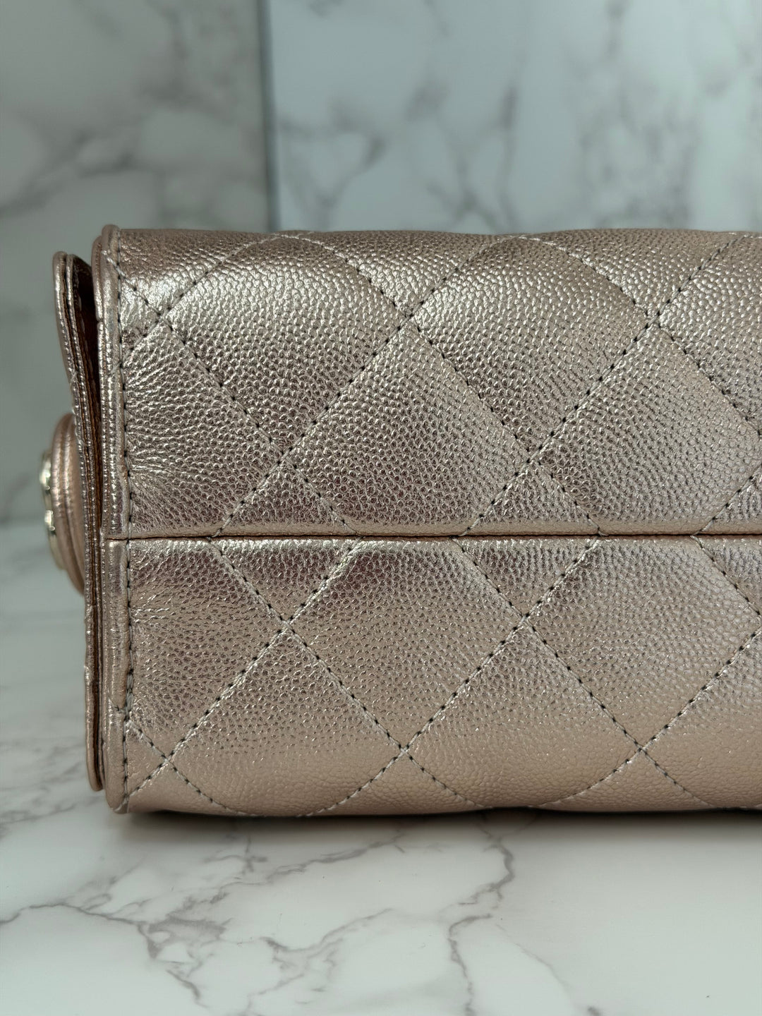 CHANEL 26C collection Mini 25 Hobo Bag in Rose Gold (Copper) Caviar Shiny GHW