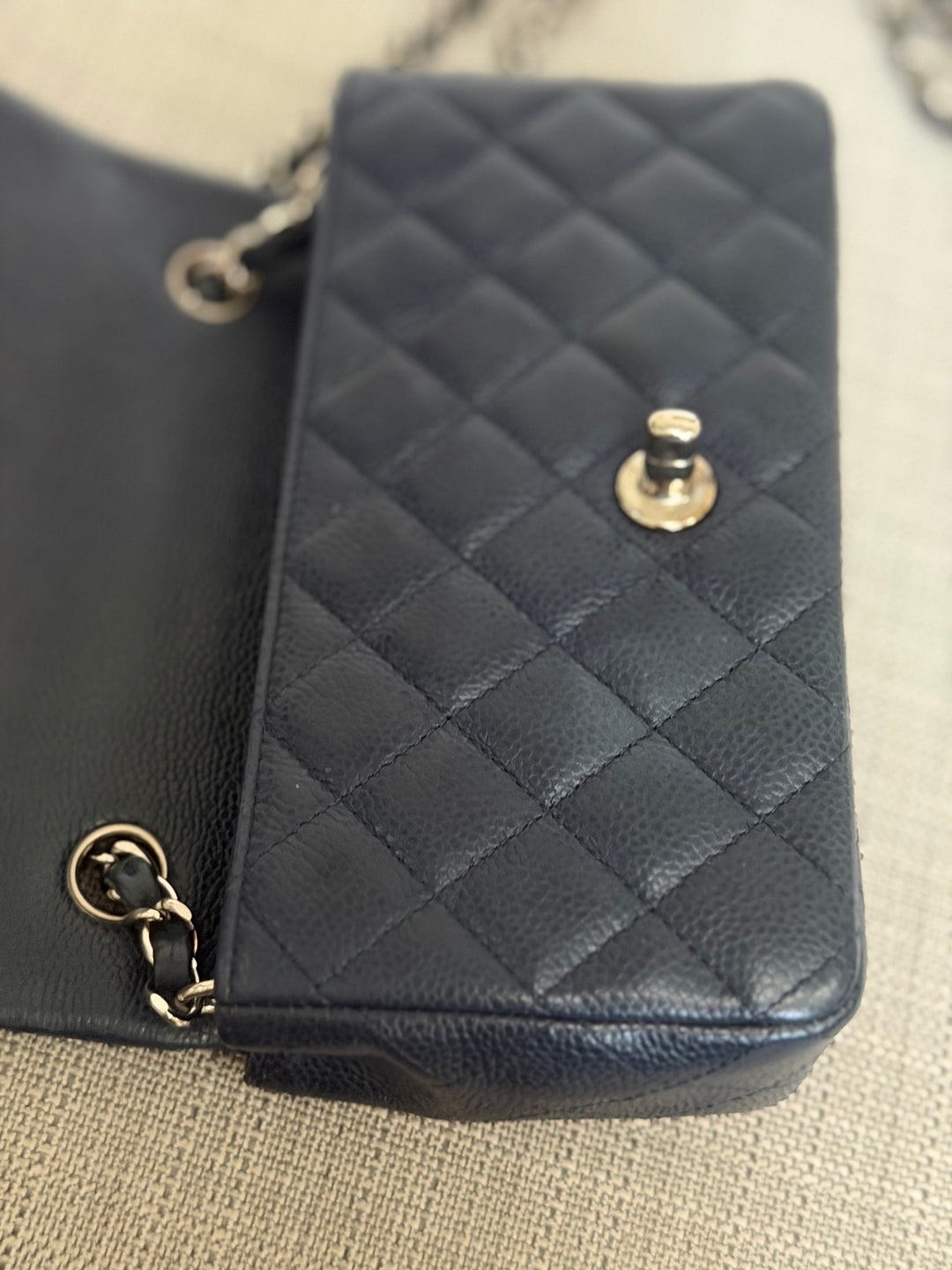 CHANEL series 19 Navy Caviar SHW Mini Rectangular Flap Bag 2014