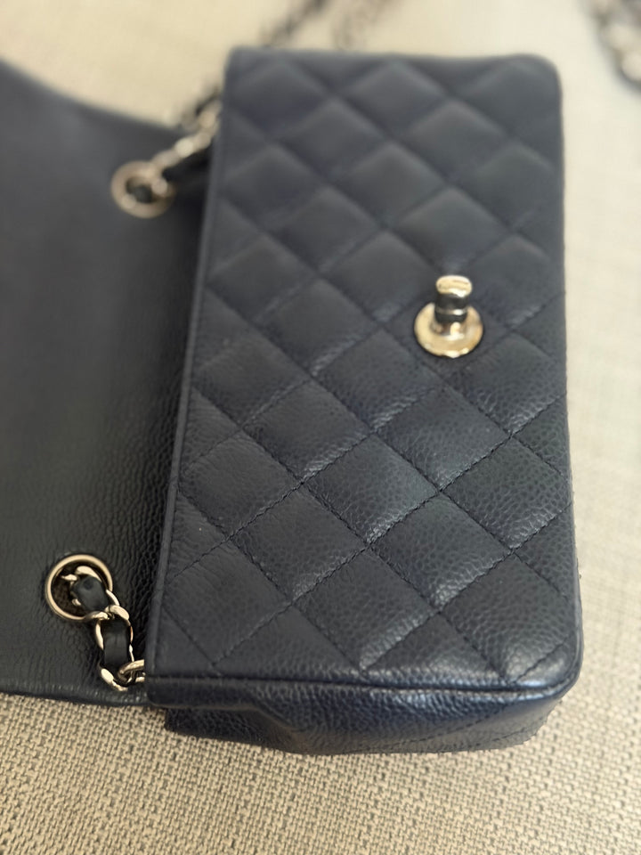 CHANEL series 19 Navy Caviar SHW Mini Rectangular Flap Bag 2014