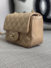 Load image into Gallery viewer, Chanel series 20 15C 2014/2015 Cruise Collection Pearly Beige Caviar Brushed GHW Square Mini Flap Bag
