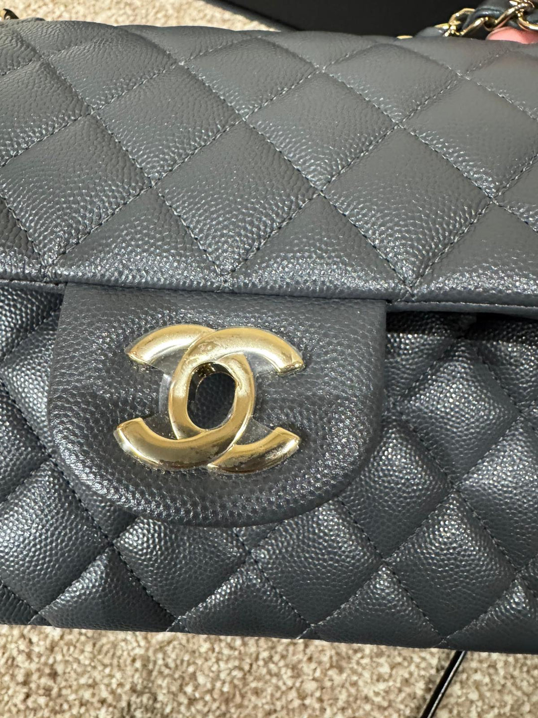 CHANEL 21B 2021 Dark Grey Caviar LGHW Medium ML Timeless Classic Double Flap Bag