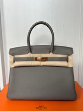 Load image into Gallery viewer, Hermes Birkin 30 Gris Meyer Togo Leather GHW Stamp U 2022
