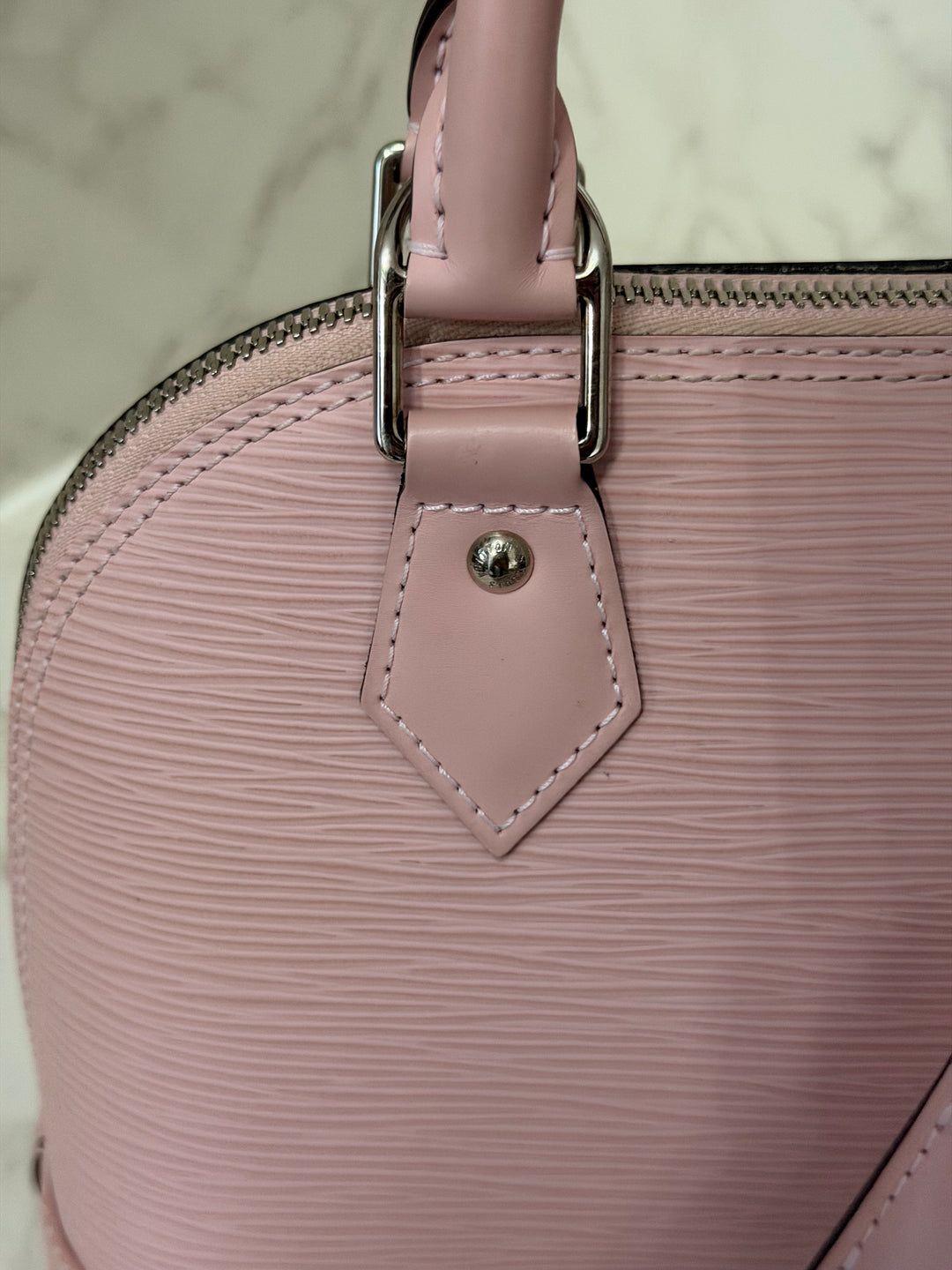 LOUIS VUITTON LV Alma BB in Rose Ballerine Epi Leather with Shiny Silver Hardware 2017