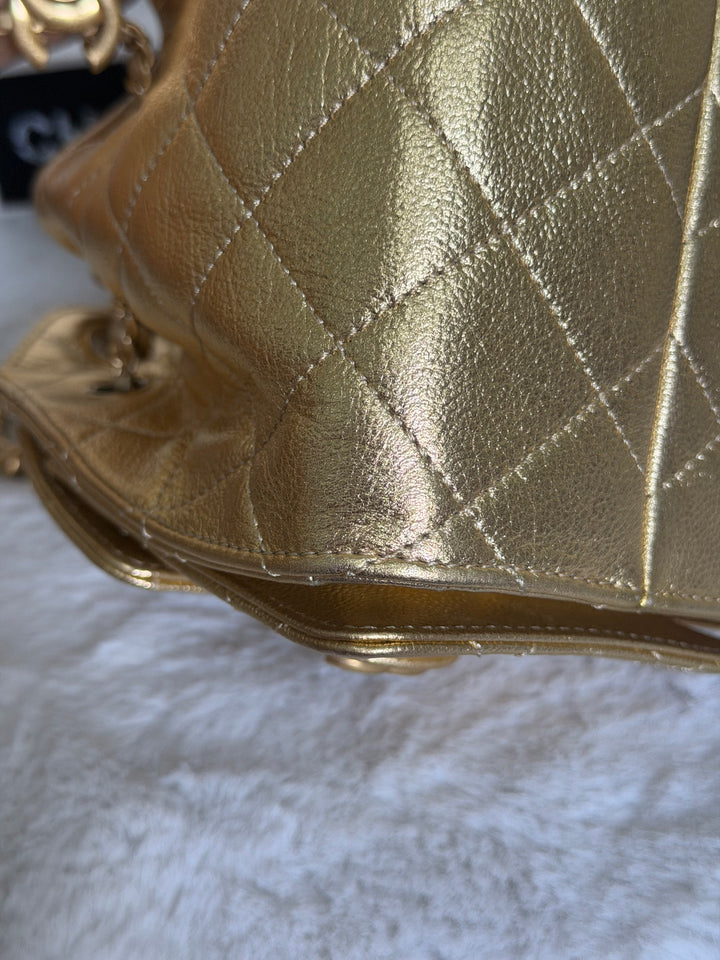 CHANEL 26C Gold Caviar Mini 25 Hobo Bag with Aged GHW 2026