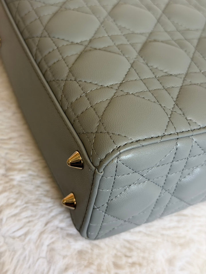 DIOR Lady Dior Grey Lambskin ABCDior size Small 2022 LGHW