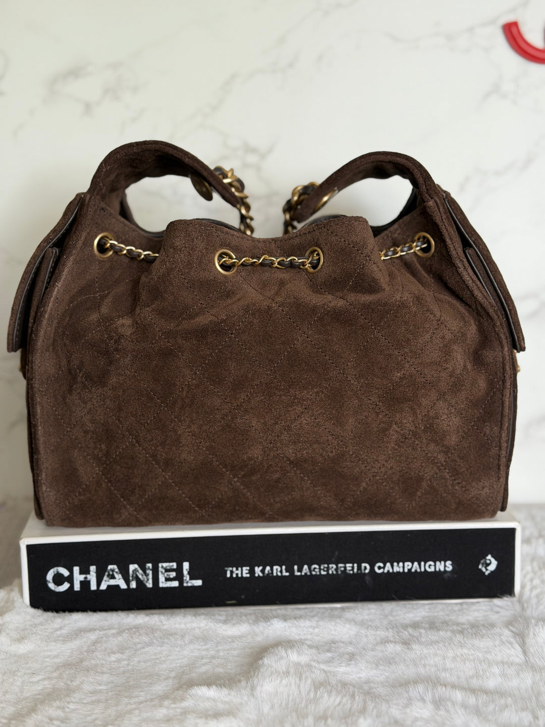 CHANEL 25K Dark Chocolate Brown Suede Aged GHW 25 Hobo Bag size SMALL 2025