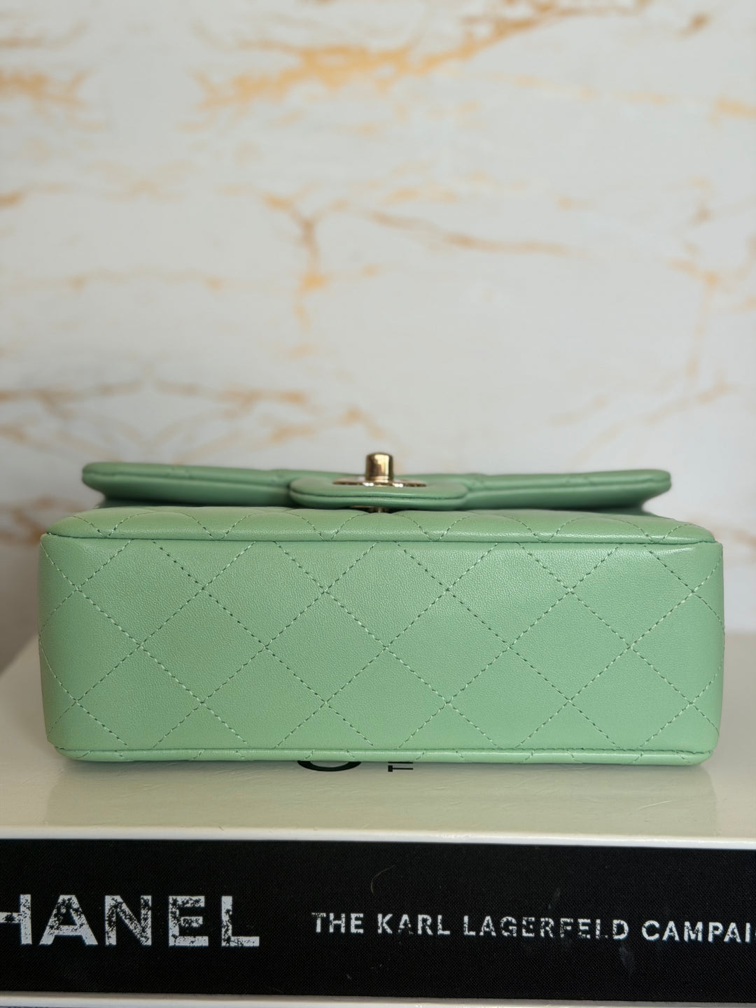 CHANEL Pastel Green Lambskin LGHW Mini Rectangular Flap Bag 2024 8 inches 20 cms