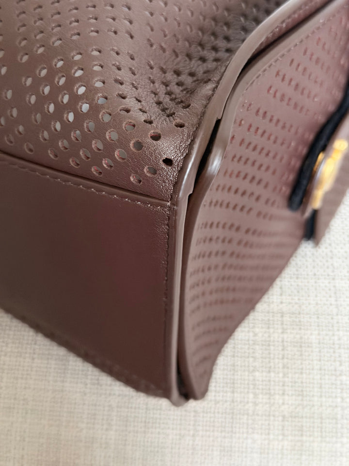 CHANEL 26S 25 Hobo Bag in Perforated BROWN Calf skin Aged GHW size SMALL