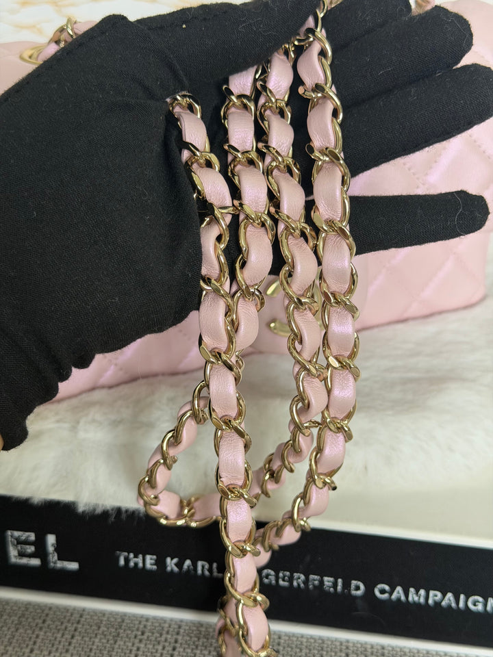 CHANEL 21S Light Pink Calf Skin LGHW Mini rectangular flap bag series 31 2021 *super rare*