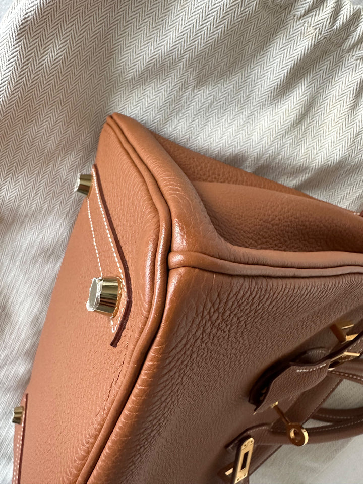 WA/Email to Purchase only- HERMÈS Gold Togo Leather with GHW Birkin 25 Stamp X 2016