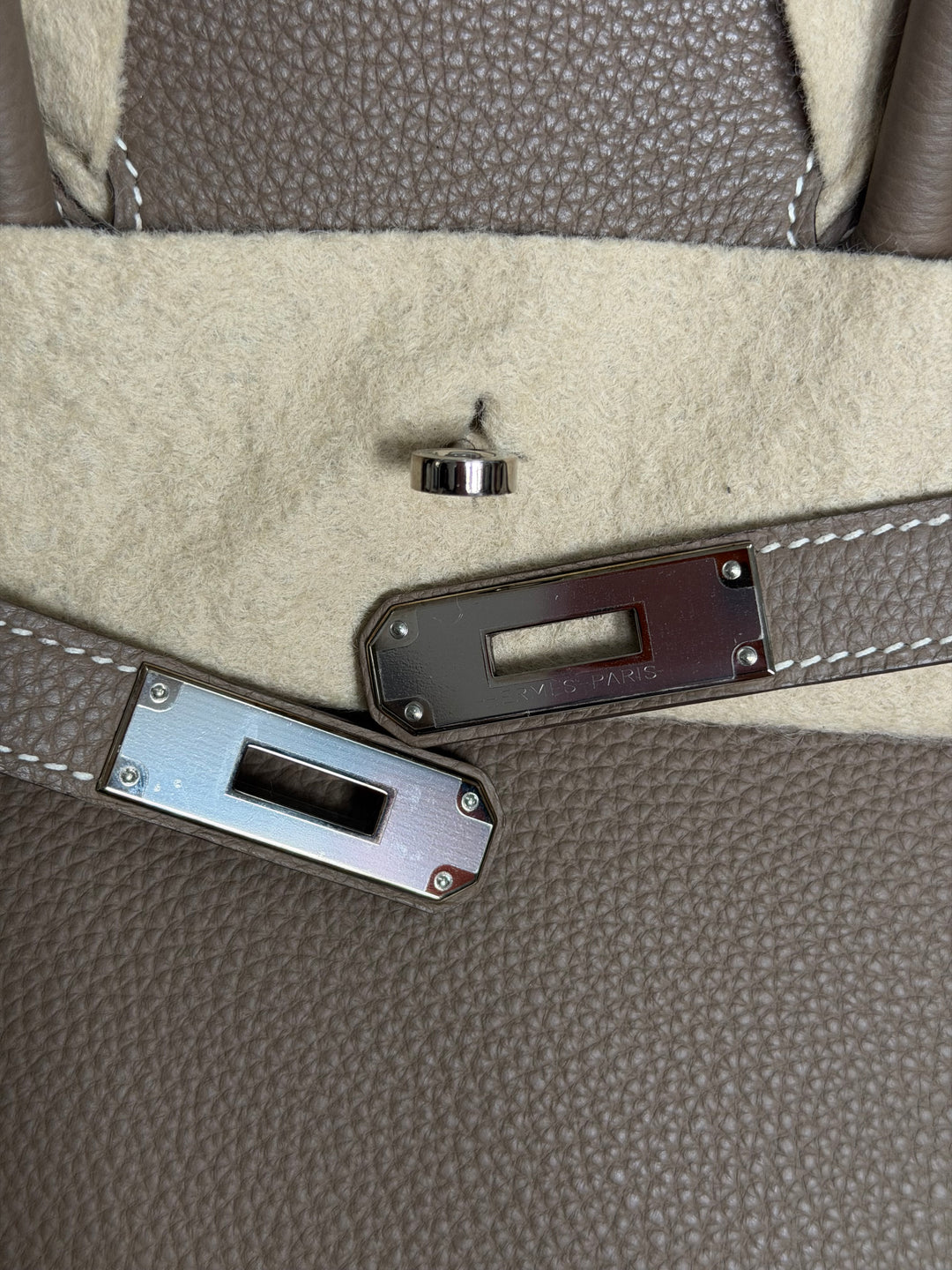 Hermès Etoupe Togo Leather PHW Birkin 30 Stamp A 2017