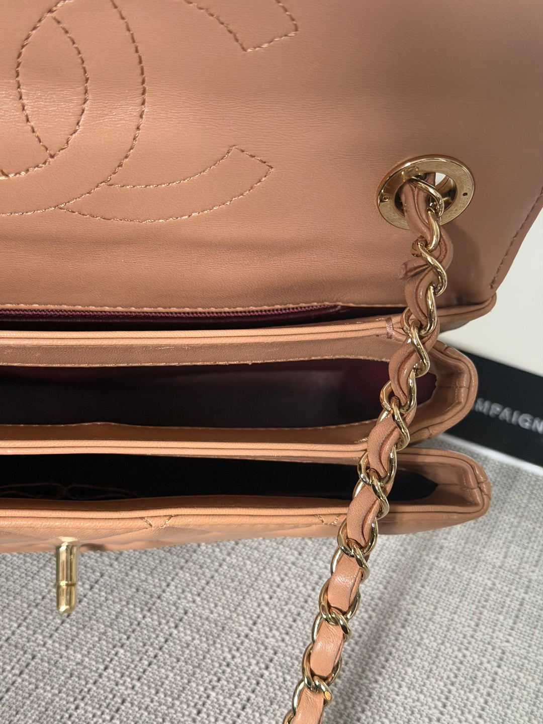 CHANEL series 23 Caramel Dark Beige Lambskin Trendy CC Flap Bag size SMALL with LGHW and detachable strap