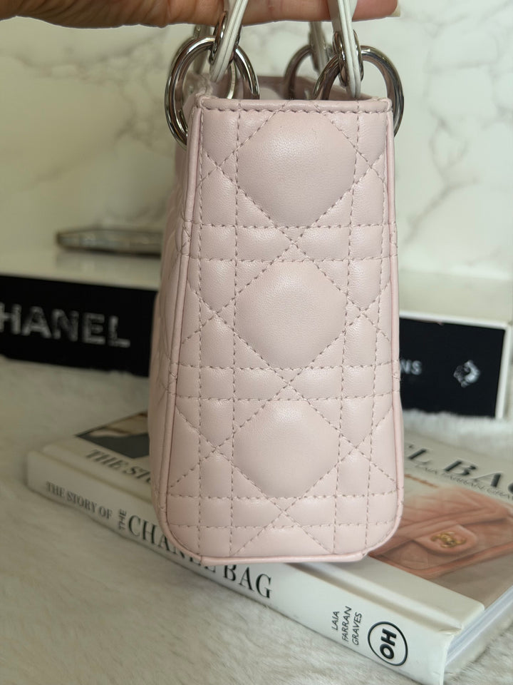 DIOR Mini Lady Dior Two Tone Latte and Rose Tendre SHW 2025