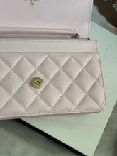 Load image into Gallery viewer, Chanel 22P 2022 Pre Spring/Summer Collection Light Sakura Pink Caviar LGHW Timeless Classic Wallet on chain (WOC)
