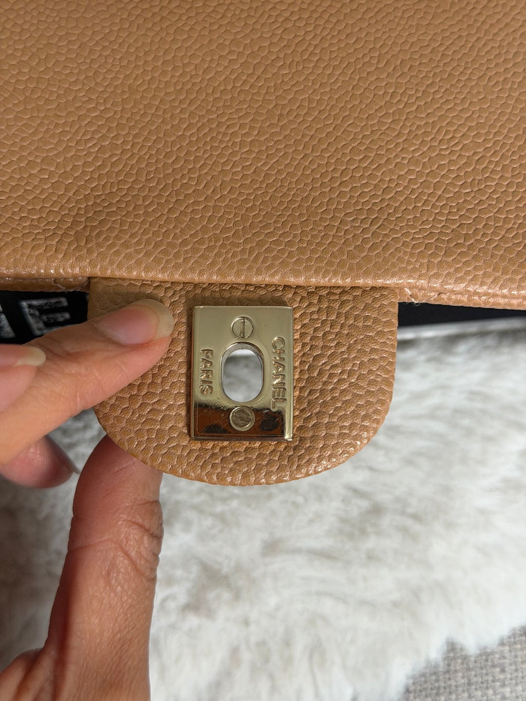 CHANEL 18S series 25 Dark Beige Caviar LGHW Square Mini Flap Bag 2018 Rare