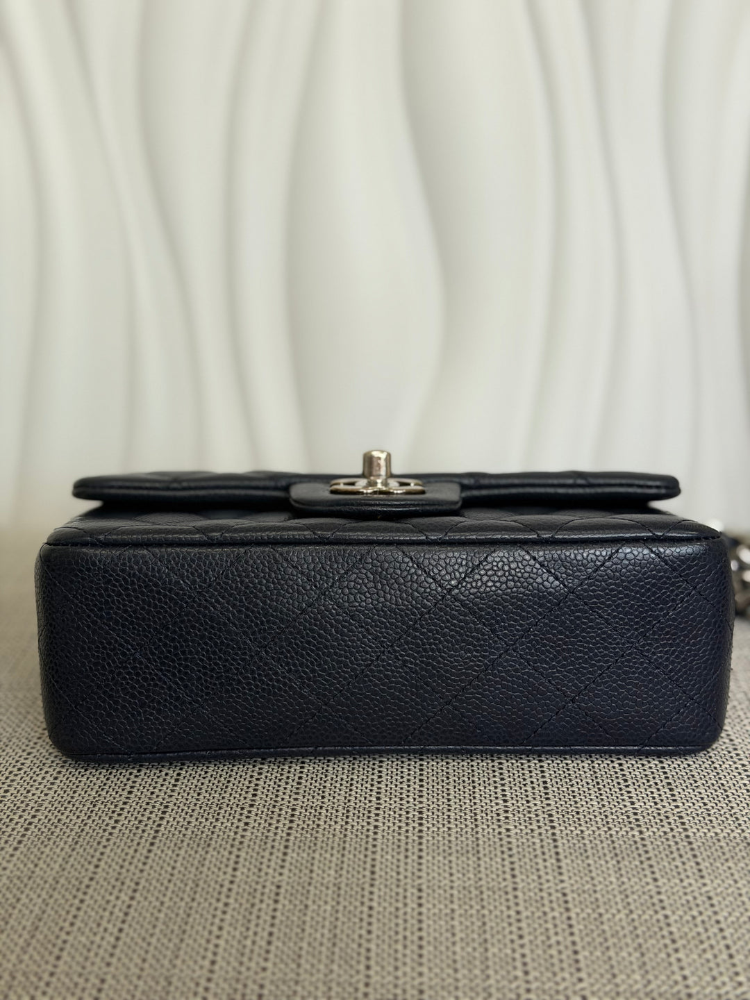 CHANEL series 19 Navy Caviar SHW Mini Rectangular Flap Bag 2014