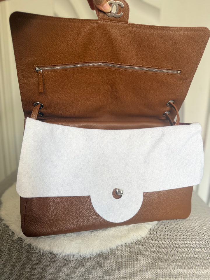 CHANEL 26A Camel Caviar SHW Maxi Flap Bag 38.5 cms Matthieu Blazy 2026