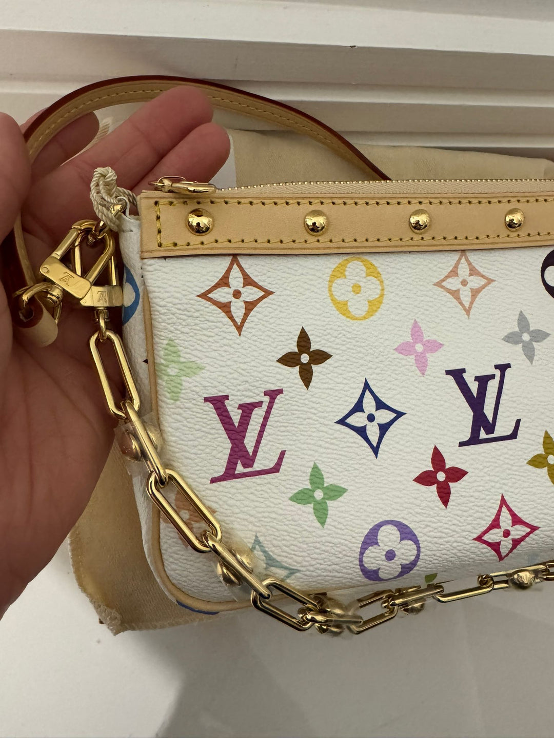 LOUIS VUITTON LV x TM Multicolor Monogram Pochette Accessoires Blanc/White