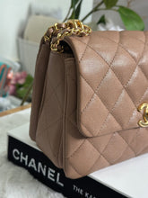 Load image into Gallery viewer, Chanel 22K Pre Fall/Winter 2022 Collection Dark Beige Caviar Aged GHW Coco First Mini Flap Bag
