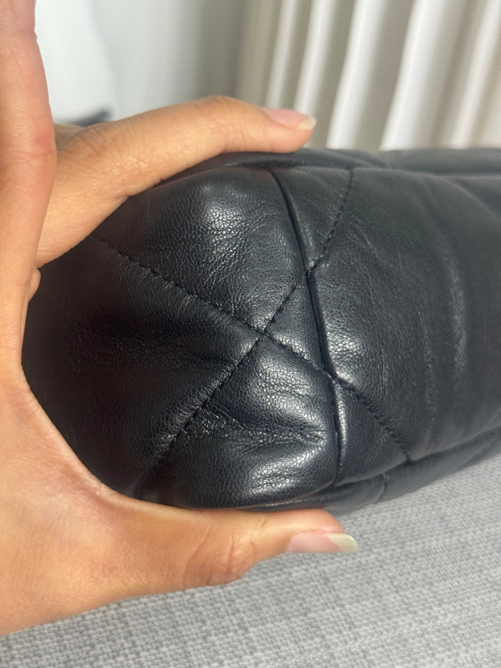 CHANEL 19 Size Small Black Lambskin Mixed Hardware Flap bag with Top Handle