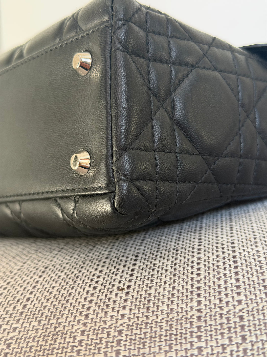 DIOR Lady Dior Mini Vintage Black Lambskin Silver hardware SHW 2006