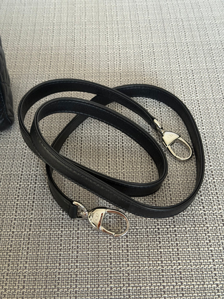 DIOR Lady Dior Mini Vintage Black Lambskin Silver hardware SHW 2006