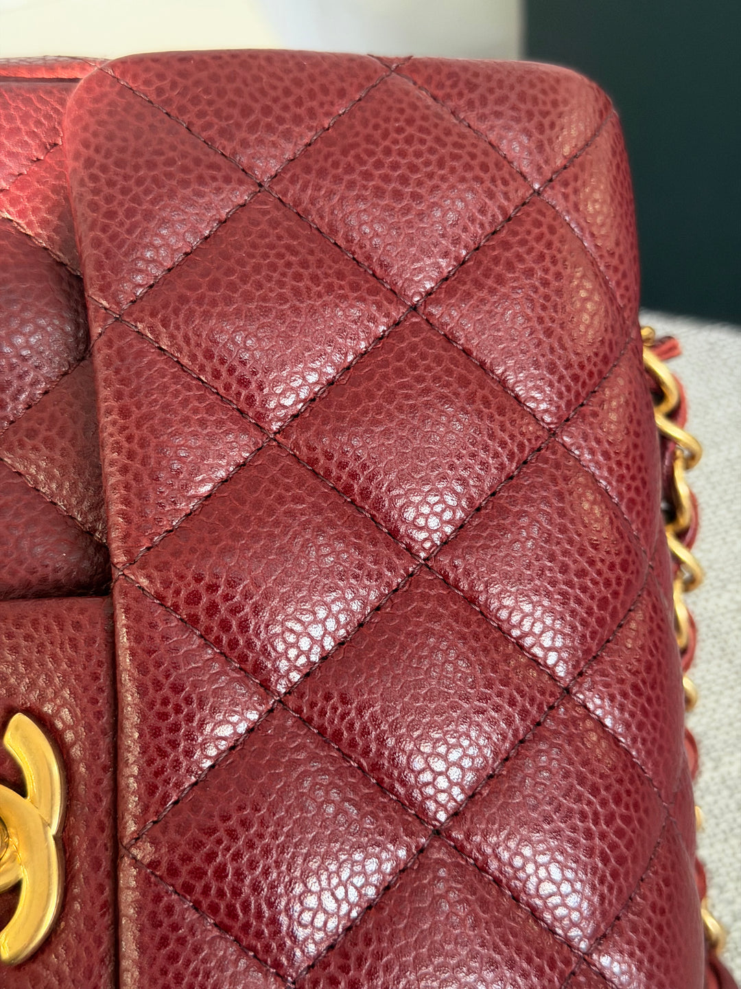 CHANEL series 21 15B collection Burgundy Caviar GHW Mini Rectangular Flap Bag 2015 RARE