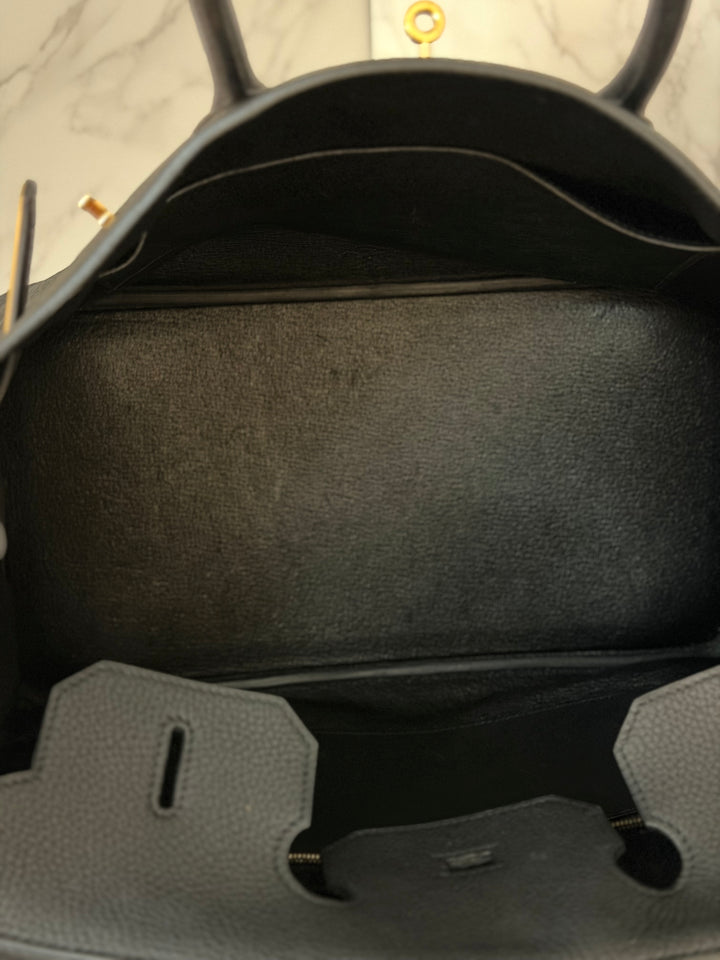 Hermes Birkin 35 Noir Black Togo Leather GHW Stamp T 2015