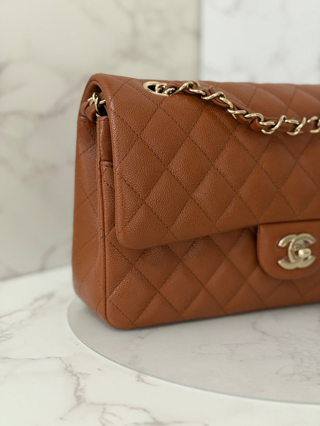 CHANEL Brown Caviar LGHW Medium ML Timeless 11.12 Classic Double Flap Bag 2023