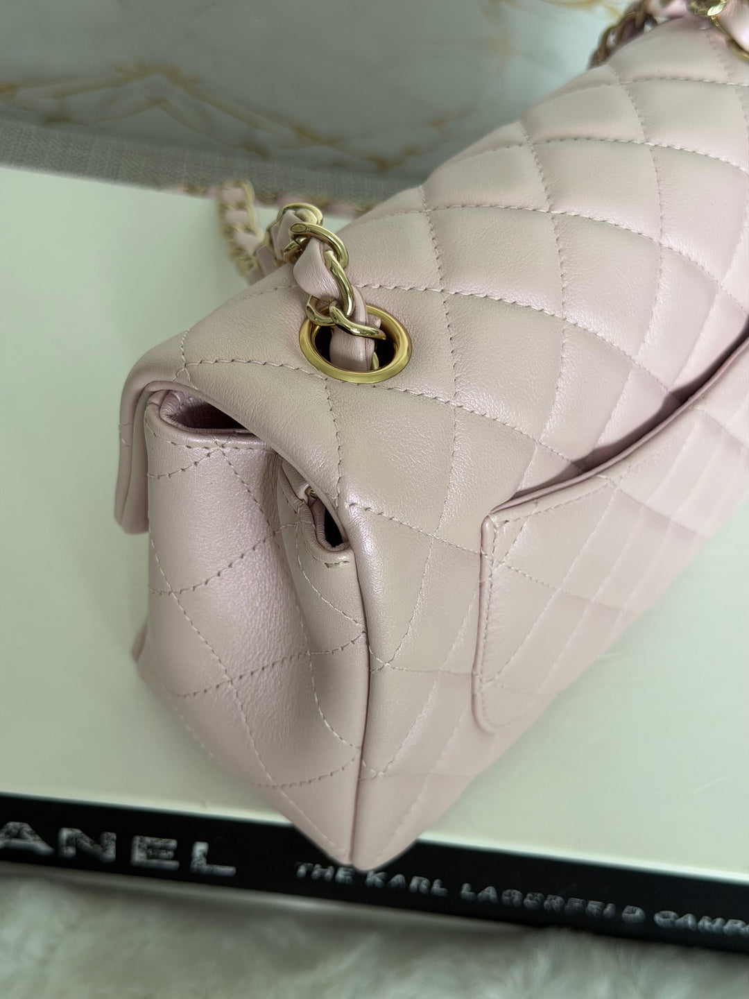 CHANEL 21S Light Pink Calf Skin LGHW Mini rectangular flap bag series 31 2021 *super rare*