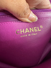 Load image into Gallery viewer, Chanel 21C 2021 Cruise Collection Purple Lambskin Champagne GHW Mini rectangular flap bag
