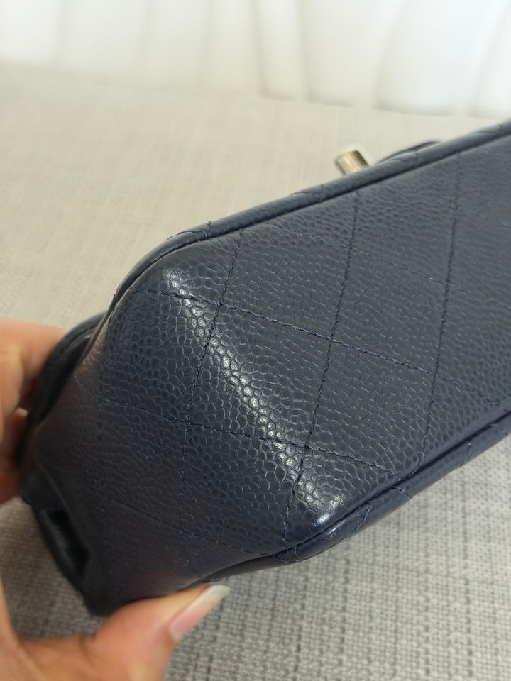 CHANEL series 19 Navy Caviar SHW Mini Rectangular Flap Bag 2014