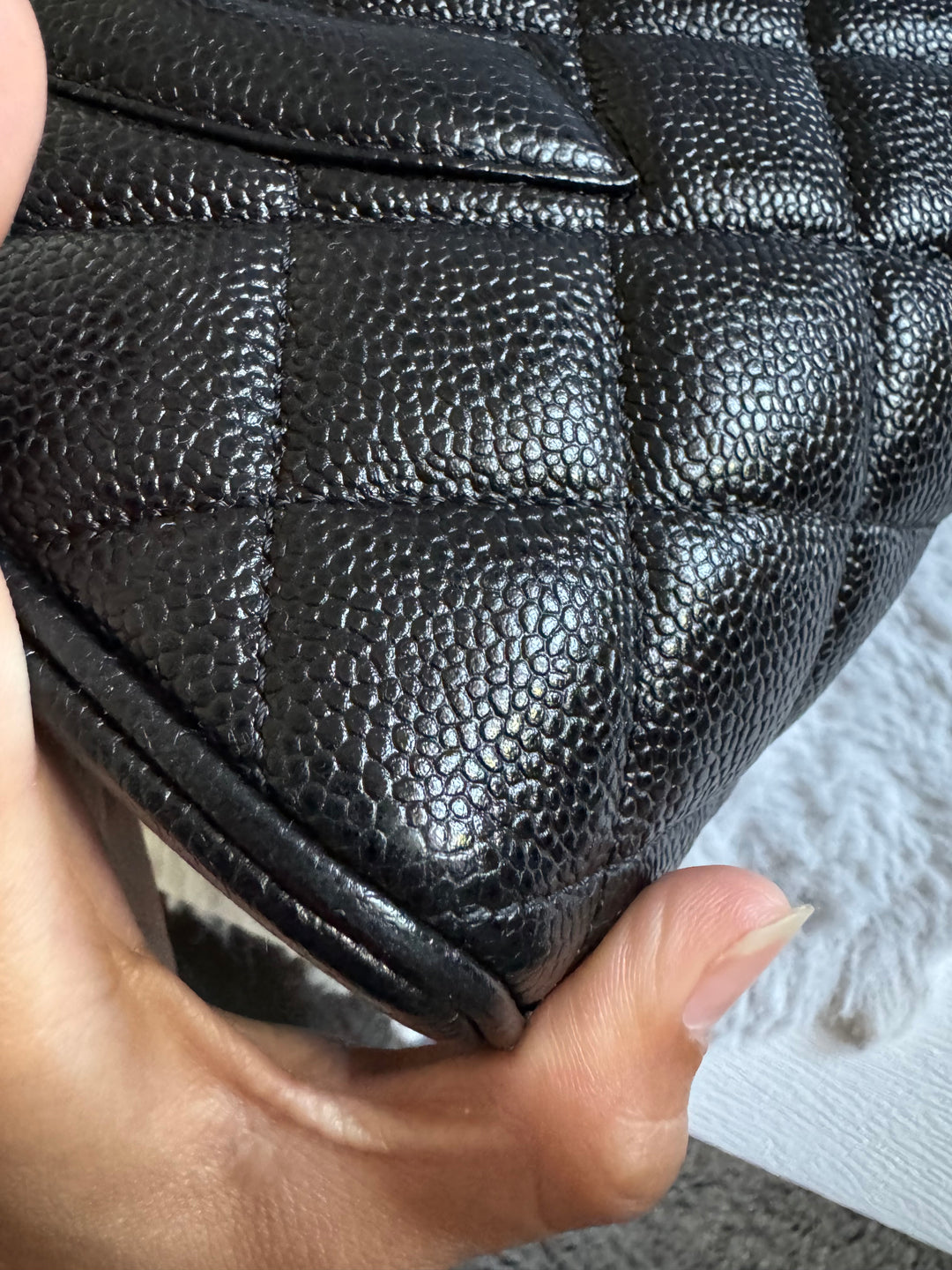 Chanel series 7 Vintage 2002-2003 Black Caviar GHW Medallion Tote Bag