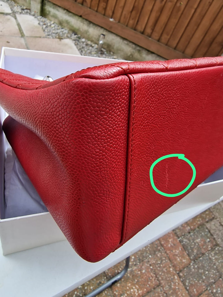 Chanel series 17 2012 Red Caviar SHW Grand Shopping Tote Bag (GST)
