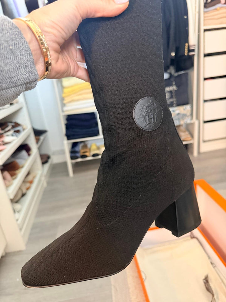 HERMÈS Fontaine 60 Boots size EU 40 UK 7 Black