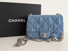 Load image into Gallery viewer, CHANEL Denim Sweetheart Adjustable Chain Silver Hardware Mini Flap Bag
